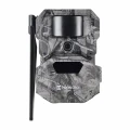 Fotopułapka HIKMICRO T16 4G LTE z systemem Dual-FOV. Front wodoszczelnej obudowy IP66 z szerokokątnym obiektywem i matrycą 24MP do monitoringu.
