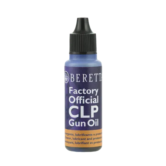 Factory Official CLP Gun Oil Beretta, wysokiej jakości olej do broni, zapewniający smarowanie, czyszczenie i ochronę przed korozją.