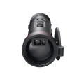Front termowizora HIKMICRO Falcon FQ50L 2.0 – obiektyw germanowy f/1.0 i emiter dalmierza laserowego.