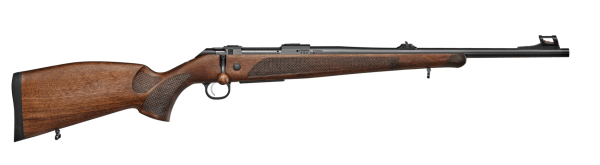 Sztucer Cz 600 Lux kal. 30-06 z bokiem skierowanym w prawą stronę, ukazujący harmonijną linię broni i doskonałą ergonomię. Wysoka jakość materiałów sprawia, że jest to świetny wybór dla profesjonalistów.