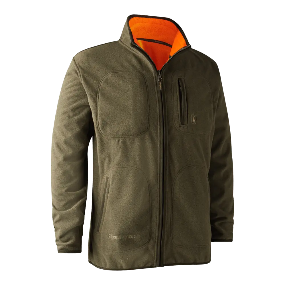 Kurtka polarowa dwustronna Gamekeeper Deerhunter 5526 - przód w kolorze zielonym, idealna na każdą porę roku.