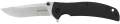 Rozłożony nóż EDC Skif Urbanite II SW Black. Profil Drop-Point ze stali 9Cr18MoV z wykończeniem Stonewash i czarna rękojeść G-10.