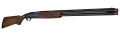 Profil czarnej stalowej baskili Benelli 828U SPORT z systemem ryglowania Lock Plate i obniżonym oporem spustu 1700 g.