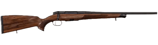 Sztucer Steyr Sm12 kal. 308 Win. - widok boczny z lufą skierowaną w prawo, prezentujący elegancki design i precyzyjne wykończenie broni.